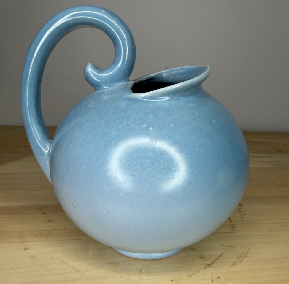 Vintage Stangl Pottery Miniature Ball Pitcher #3211 in Satin Blue.