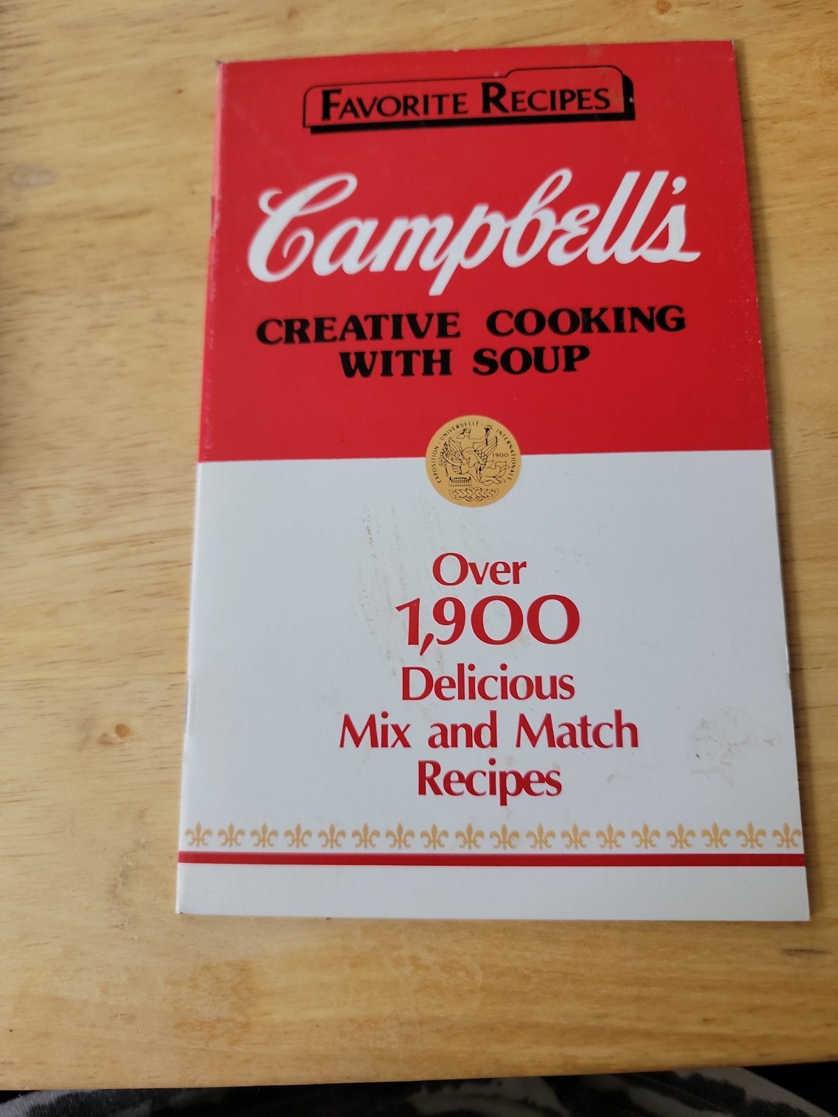 Campbells Creative Cooking With Soup. Prominent Red And White Cover Design
