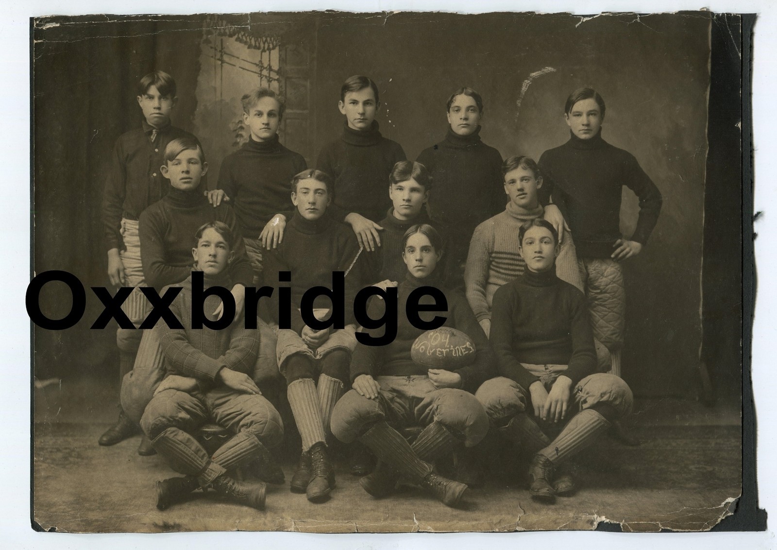 WOLVERINES FOOTBALL 1904 Vintage Photo Team Sports Sepia Michigan School Antique