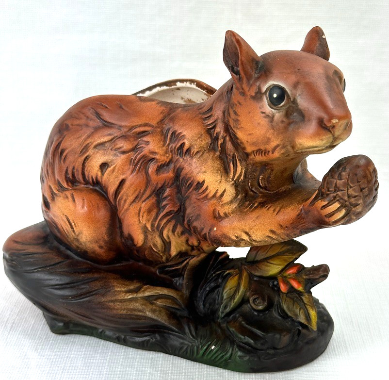 Vintage 1950s Napco Squirrel Planter Wildlife Nature MCM Mid Century Modern