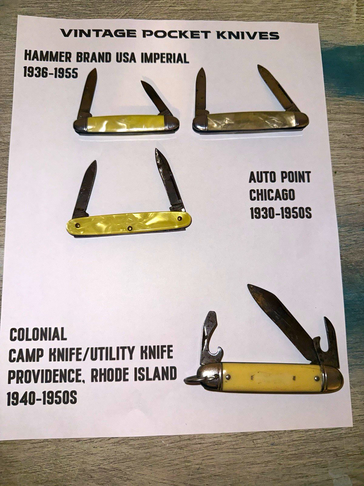 Imperial Vintage Pocketknife Lot 1930-1950s Slipjoint Clip Point Bottle Opener