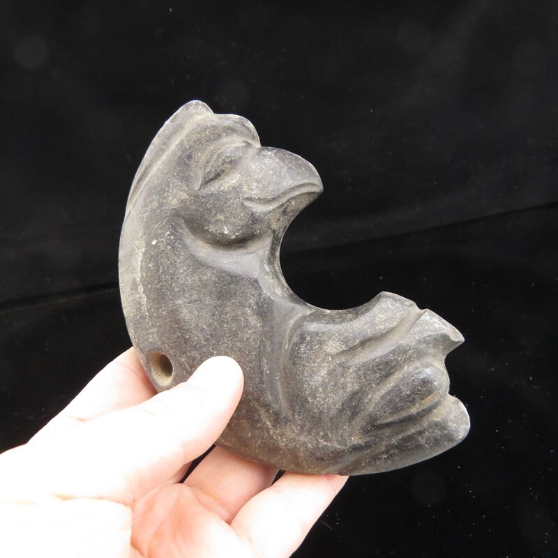 China,old  jade,hongshan culture,collectibles,rare A two-headed beast,statues R5