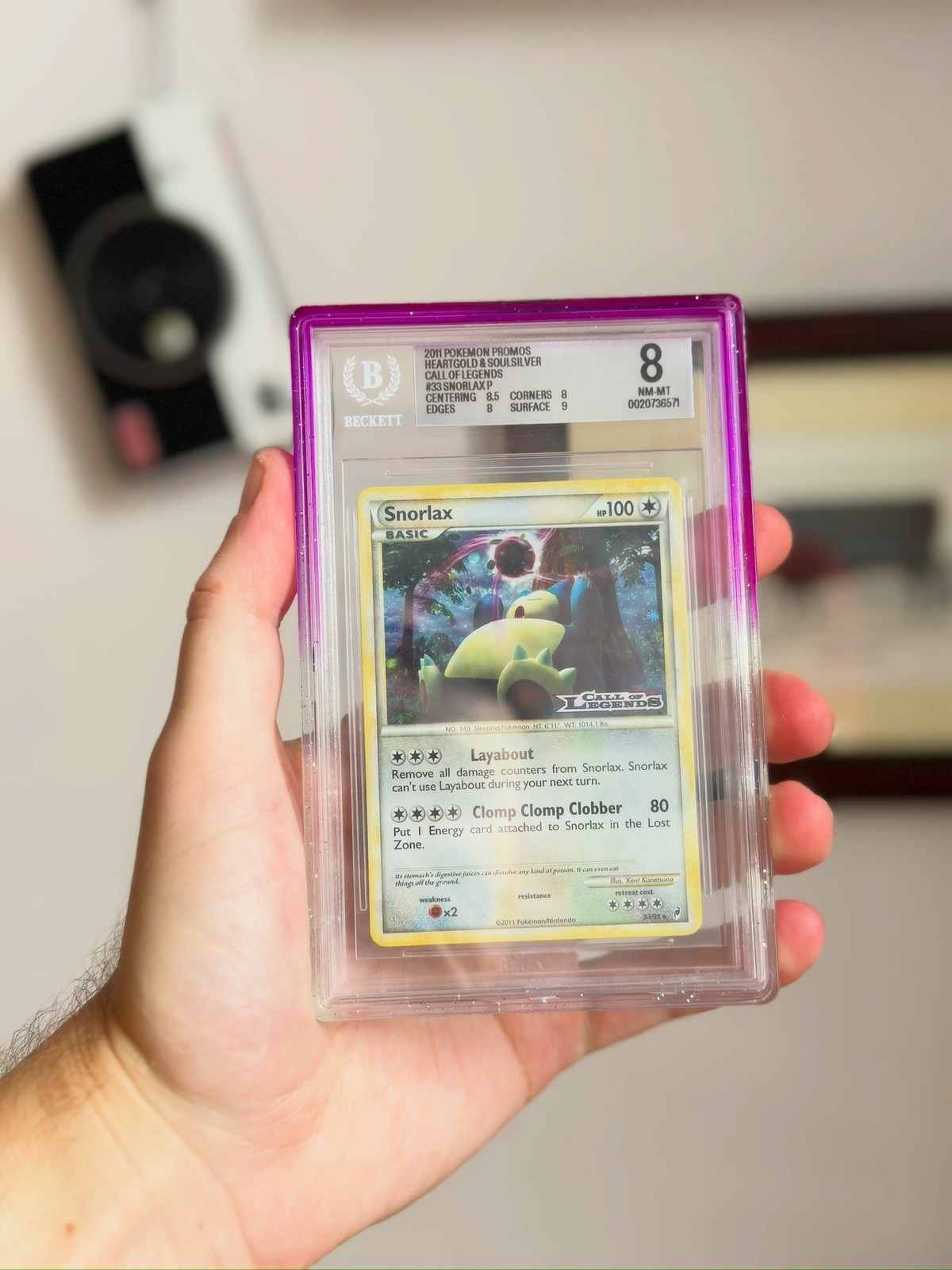 2011 Pokémon CALL OF LEGENDS Stamped #33 SNORLAX-HOLO Beckett 8