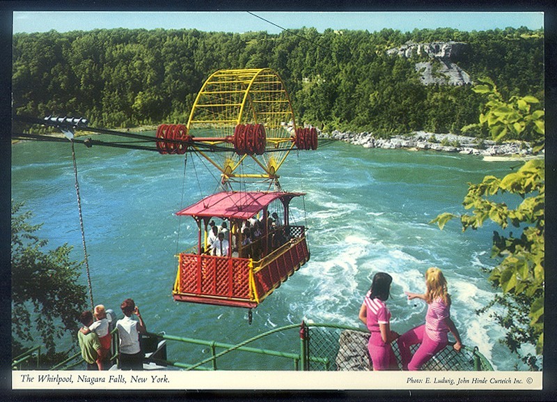 Vintage THE WHIRLPOOL and AERO CAR Postcard - Niagara Falls Tram NY 4 x 6