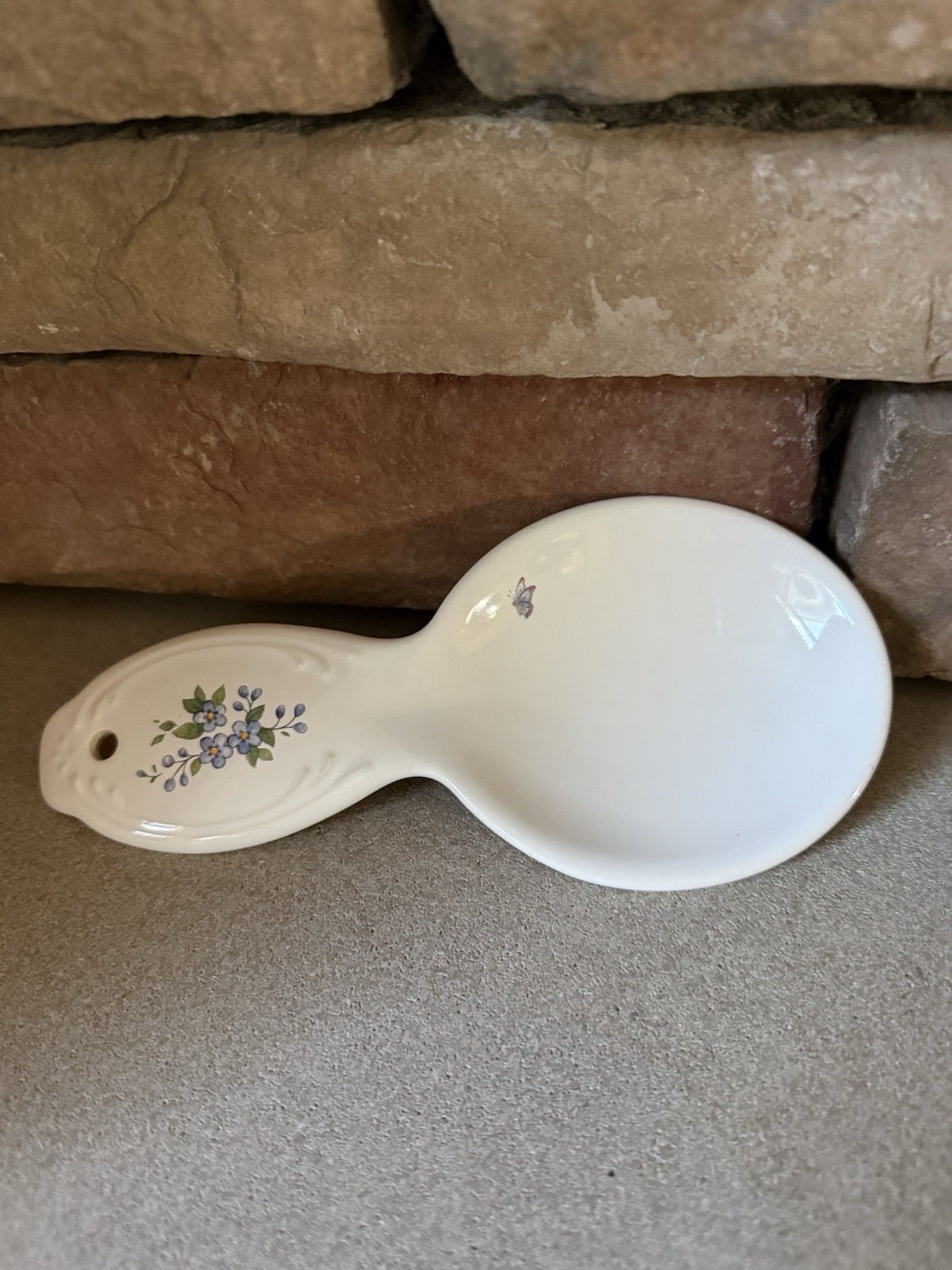 Pfaltzgraff Meadow Lane Stoneware Spoon Rest Floral Butterfly Pfaltzgraff Meadow Lane Stoneware Spoon Rest Floral Butterfly