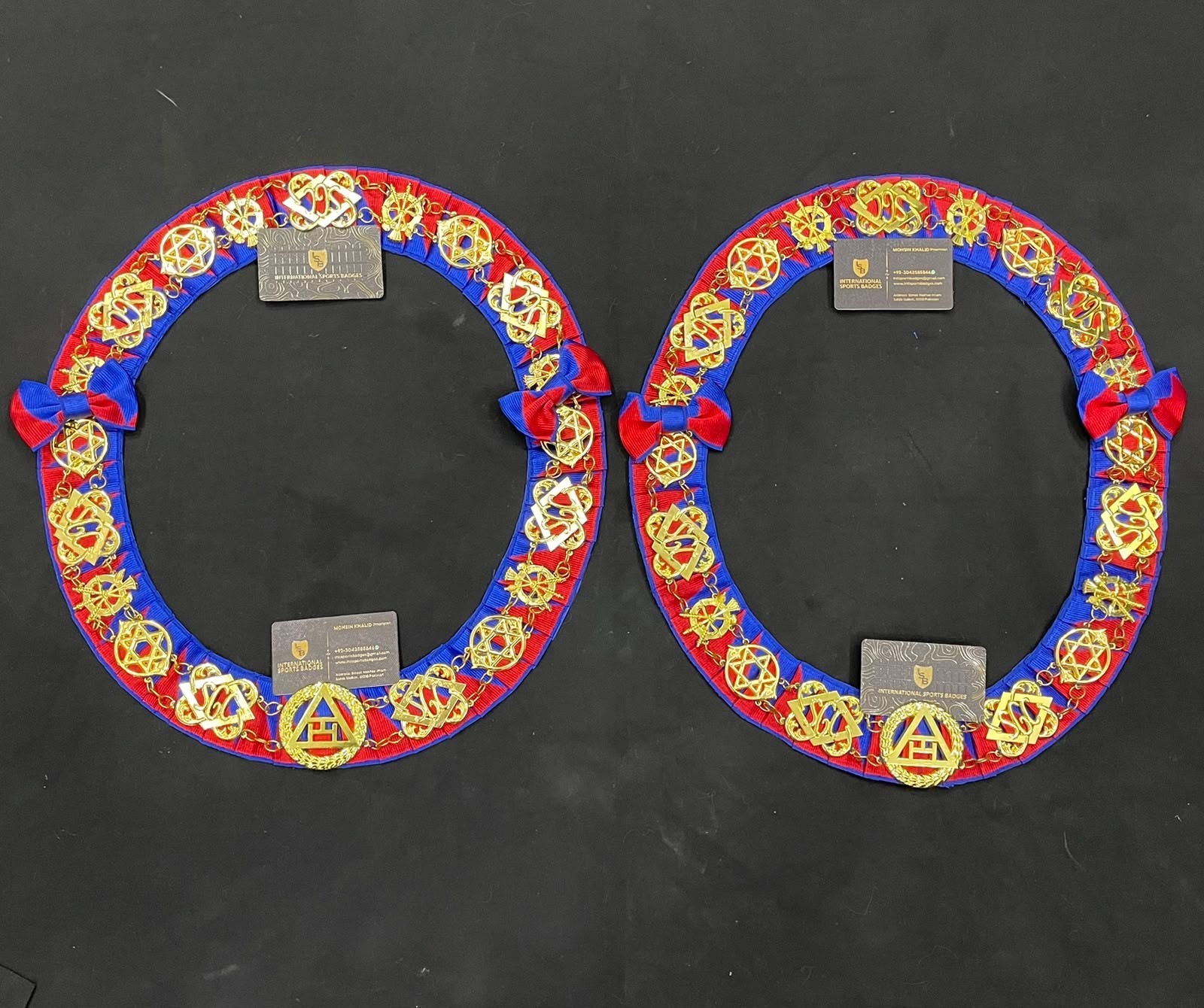 2 X Royal Arch Supreme Grand Chapter Active Officers Chain Collars 