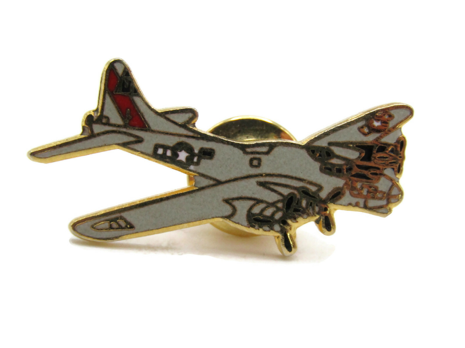 Vintage WWII B-17 Flying Fortress Bomber Lapel Pin USAAF 91st Bomb Group Enamel