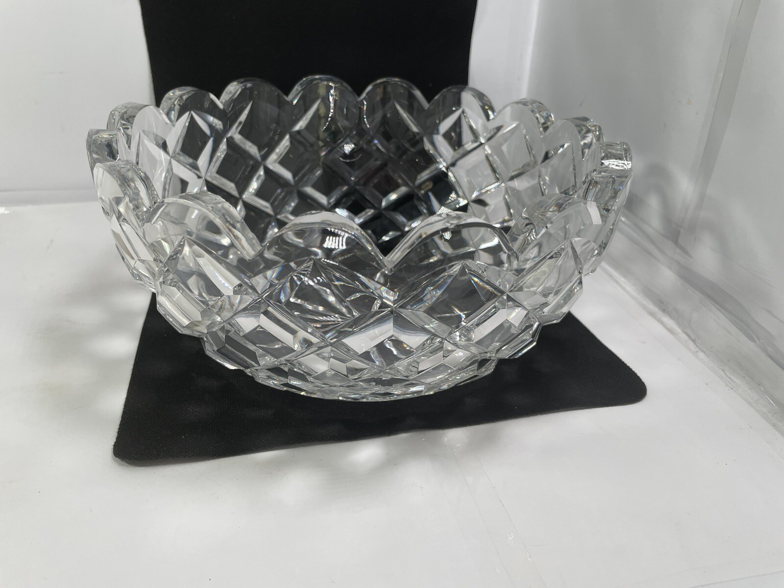 Vintage Signed Afors Brilliant 1/2 Sweden Fruit Salad Bowl Cut Glass 9”