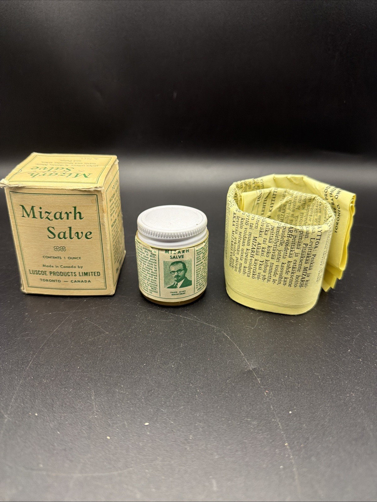 VINTAGE MEDICINE OLD DRUG STORE  1940/50s Mizrah Salve Complete With Contents
