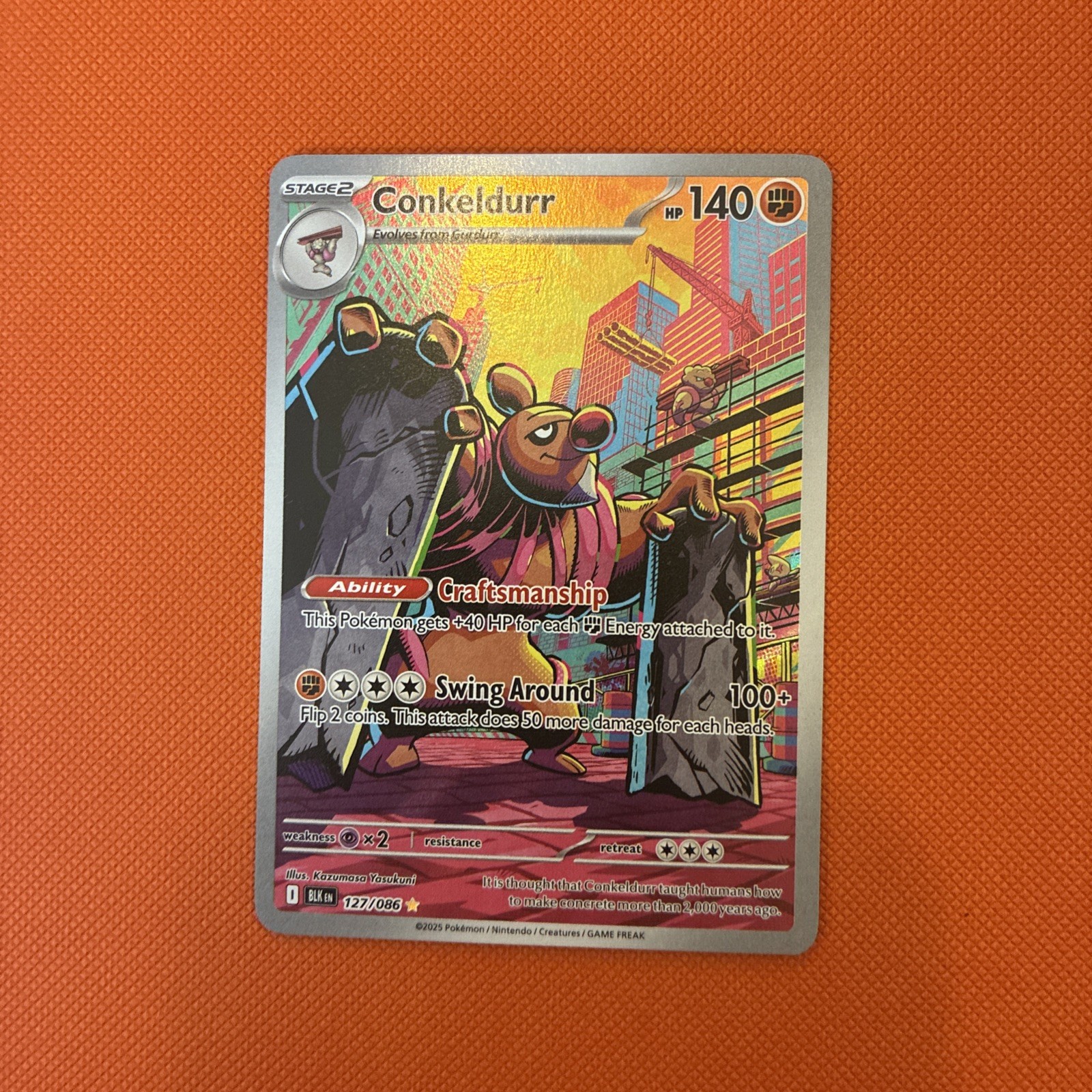 Conkeldurr 127/086 Holo Illustration Rare Black Bolt Pokemon Near Mint