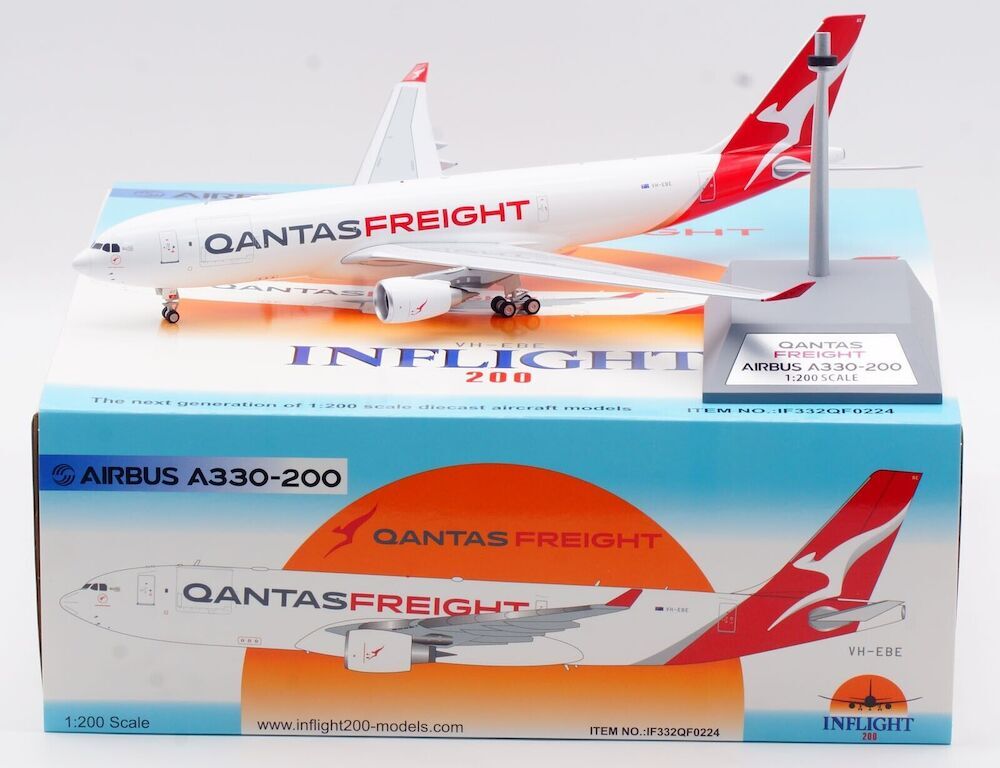 Inflight IF332QF0224 Qantas Freight Airbus A330-200F VH-EBE Diecast 1/200 Model