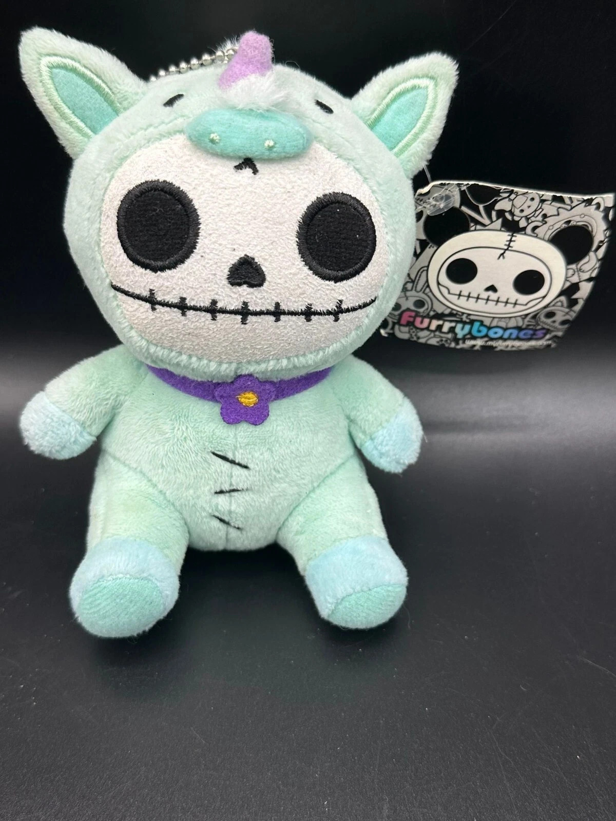 Furrybones Blue Enchanted Unicorn Unie Skeleton Monster Plush Doll Toy Ornament