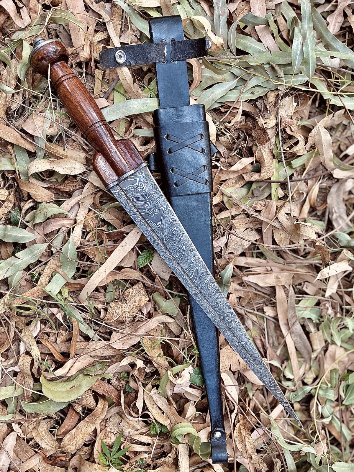 SCOTTISH DIRK/15 inches Long Damascus steel Blade Hand forged dirk knife.