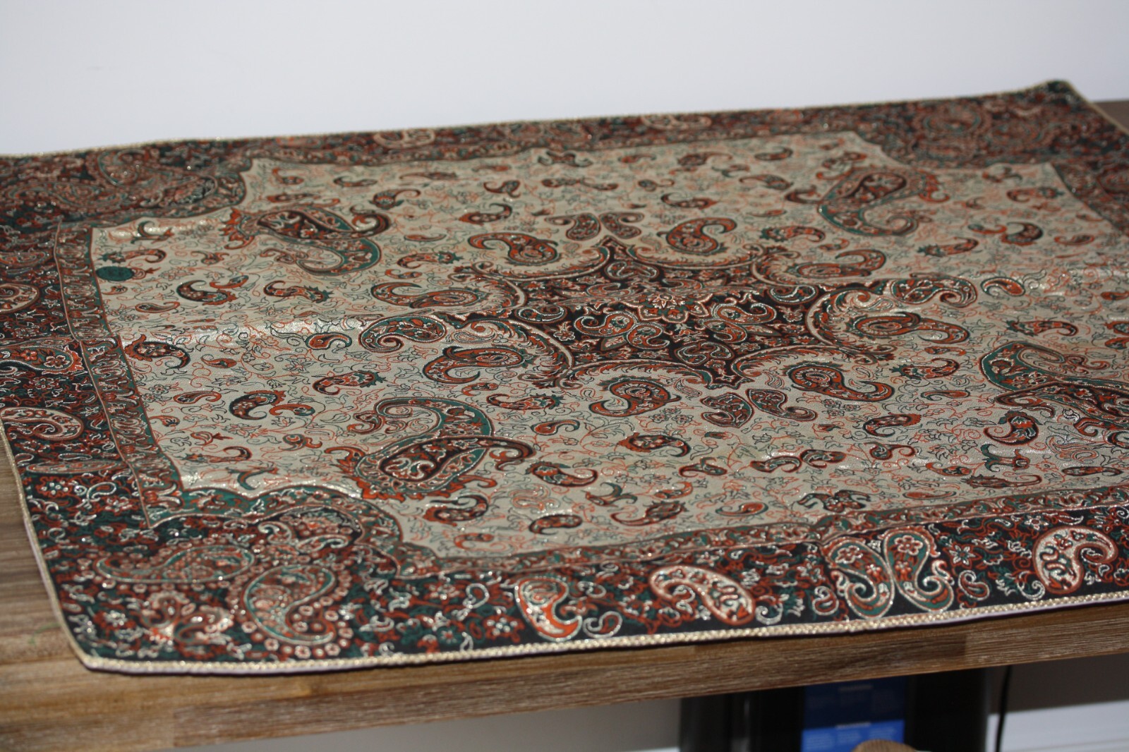 Vintage Persis Handmade Floral Imperial Termeh High Decor Table Cover Square 37\