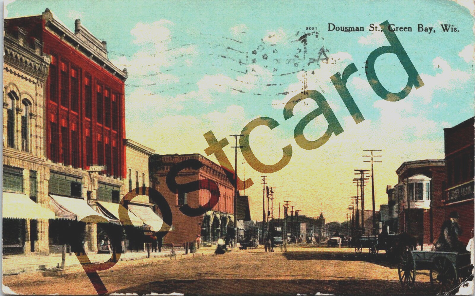 1910 GREEN BAY, WISCONSIN, Dousman St, Bishop postcard jj352 1910 GREEN BAY, WISCONSIN, Dousman St, Bishop postcard jj352