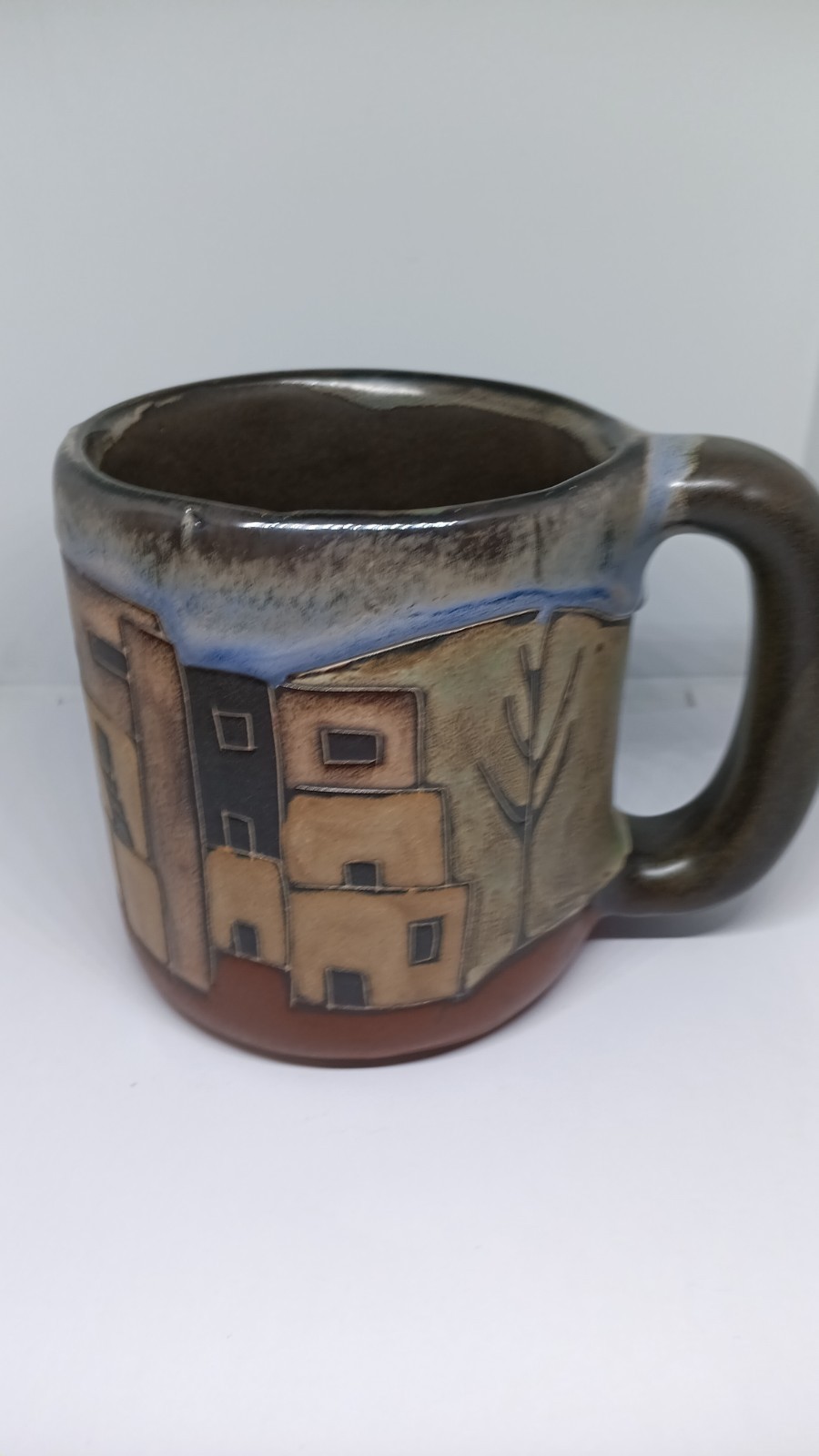 Mara Handcrafted Stoneware Coffee Tea Mug Cup Pueblo Hand Painted Signed