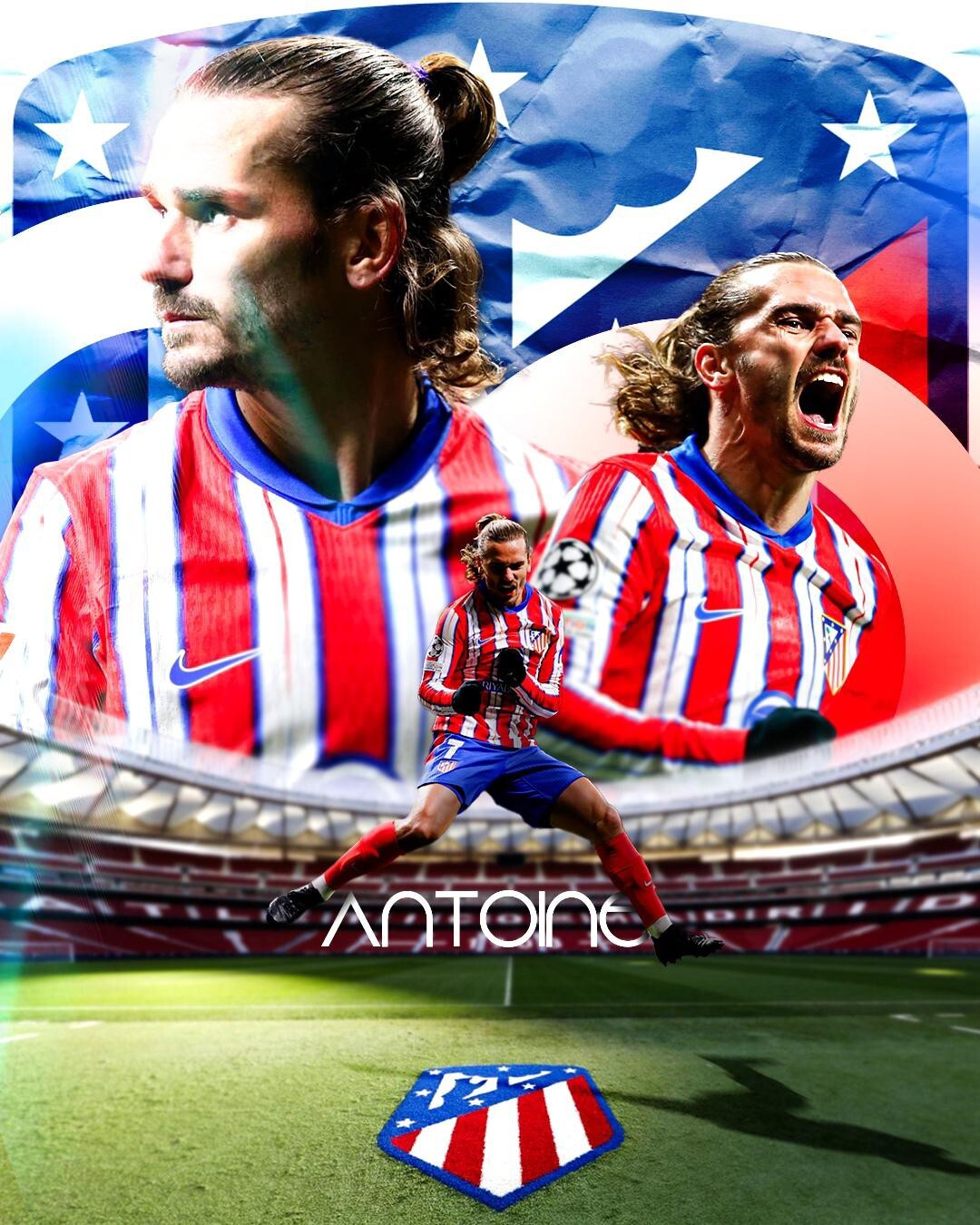 Poster Antoine Griezmann Atletico Madrid size A3 (45x32 cm) ir.dezign