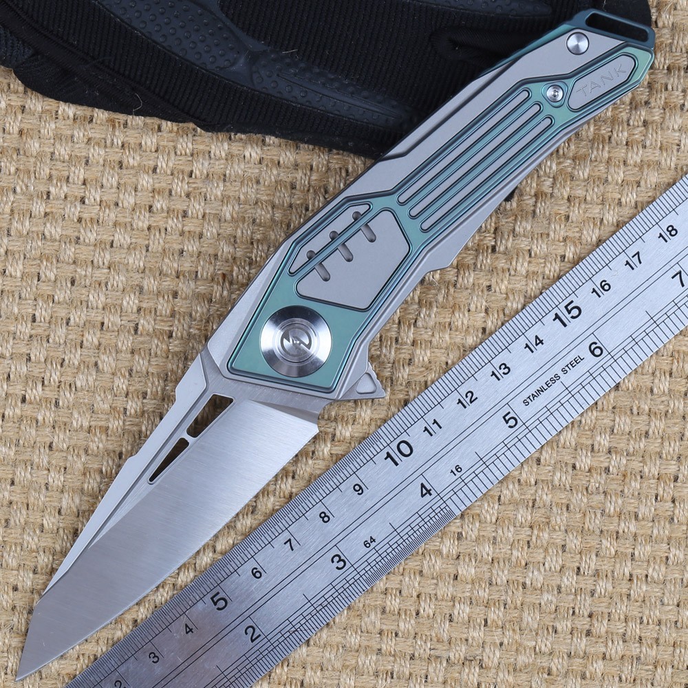 Maxace Tank Titanium Handle M390 Power Steel Blade Pocket Knife Flipper Tab New Maxace Tank Titanium Handle M390 Power Steel Blade Pocket Knife Flipper Tab New