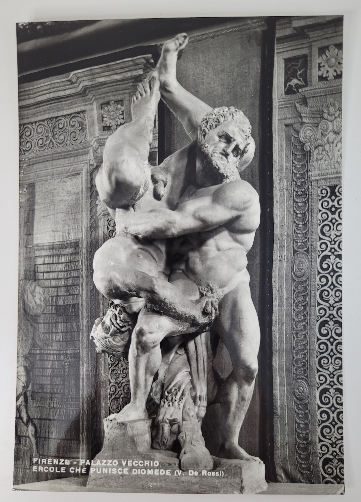 Firenze Palazzo Vecchio Hercules Punishing Diomedes RPPC Nova Lux Italy Postcard