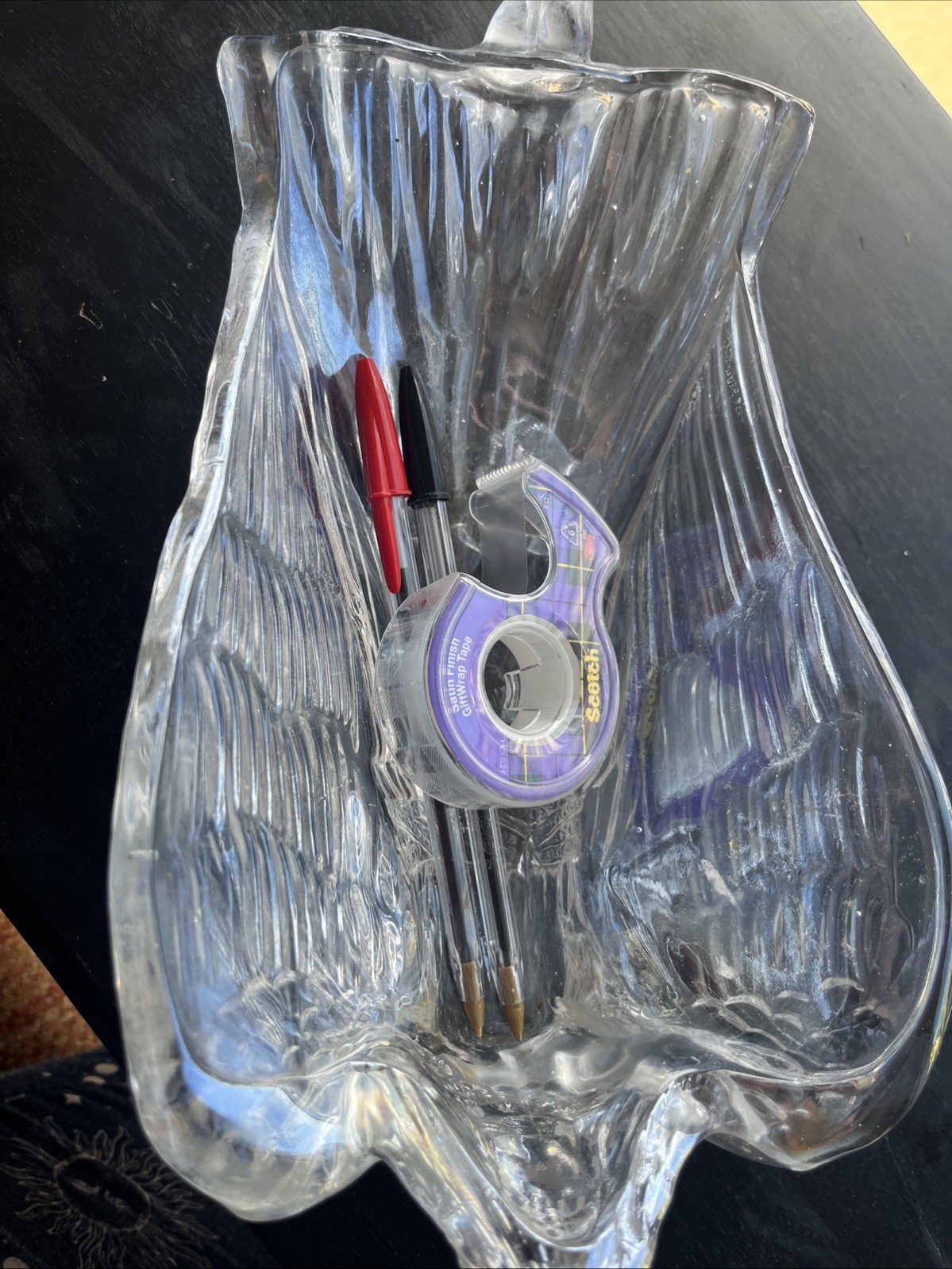 Lead Crystal Glass Angel Fruit Bowl Candy Dish Office Organizer Etc Iricedent
