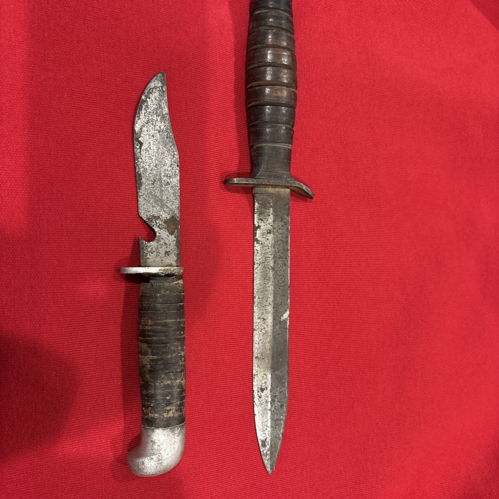 Pristine Rare WWII M3 PAL Fighting Combat Knife Dagger + Scabbard 8 Groove