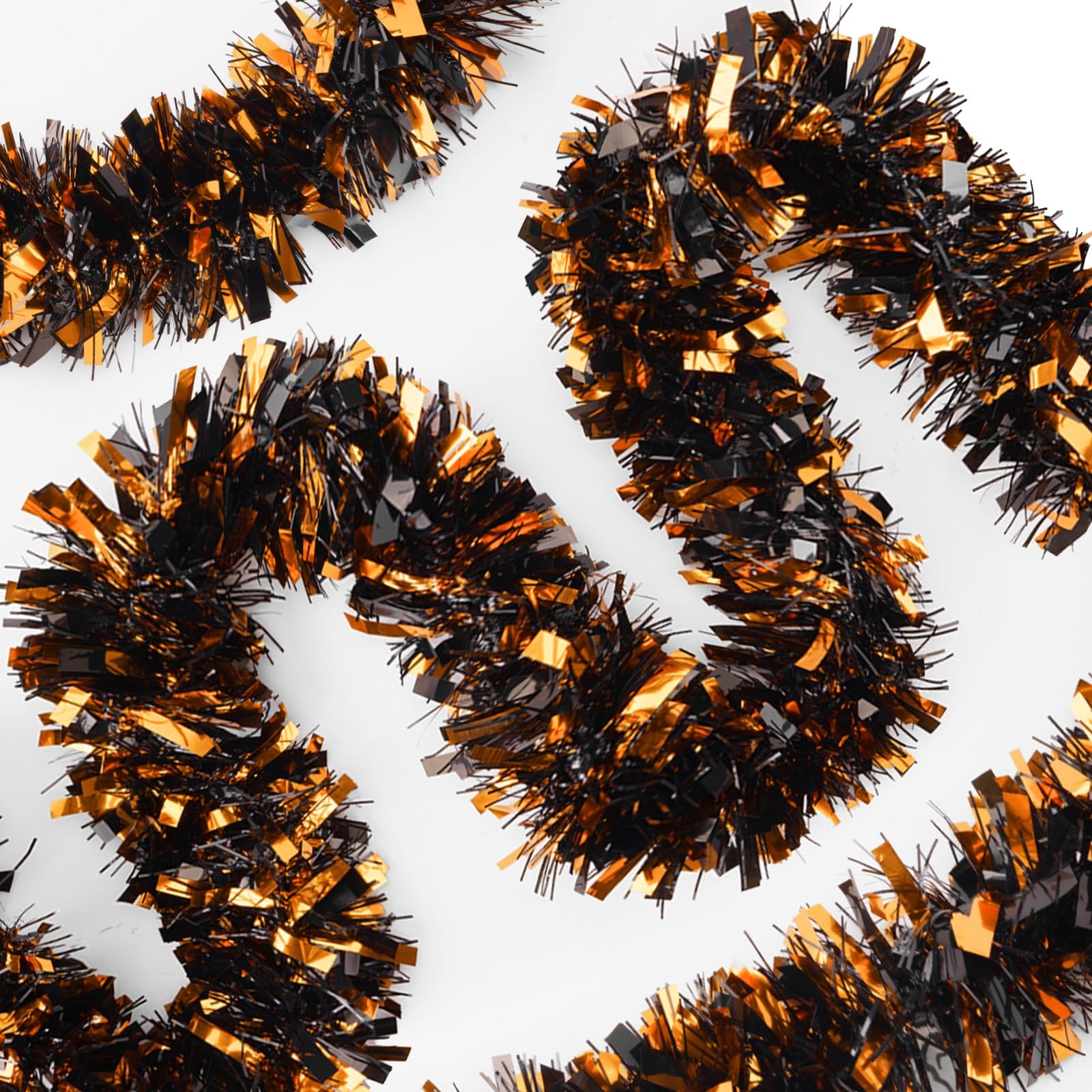 KINGLAKE Halloween Black Orange Tinsel Garland 33 FT 33 FT, and