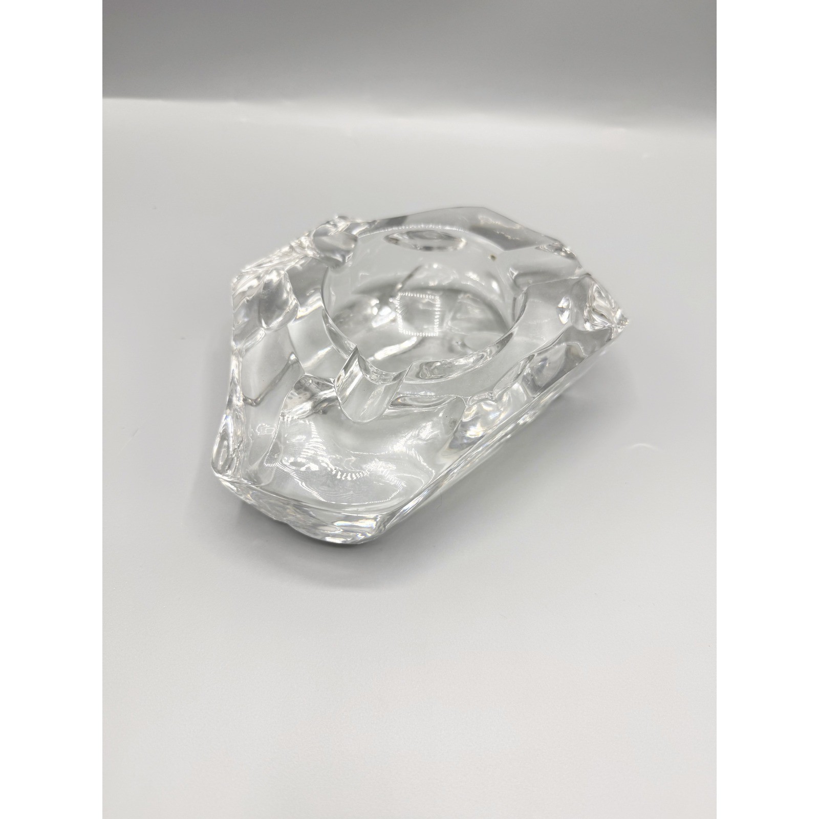 Vtg Daum Clear Ice Iceberg Glass Ashtray Brutalist Organic Rock MCM Very Rare Vtg Daum Clear Ice Iceberg Glass Ashtray Brutalist Organic Rock MCM Very Rare