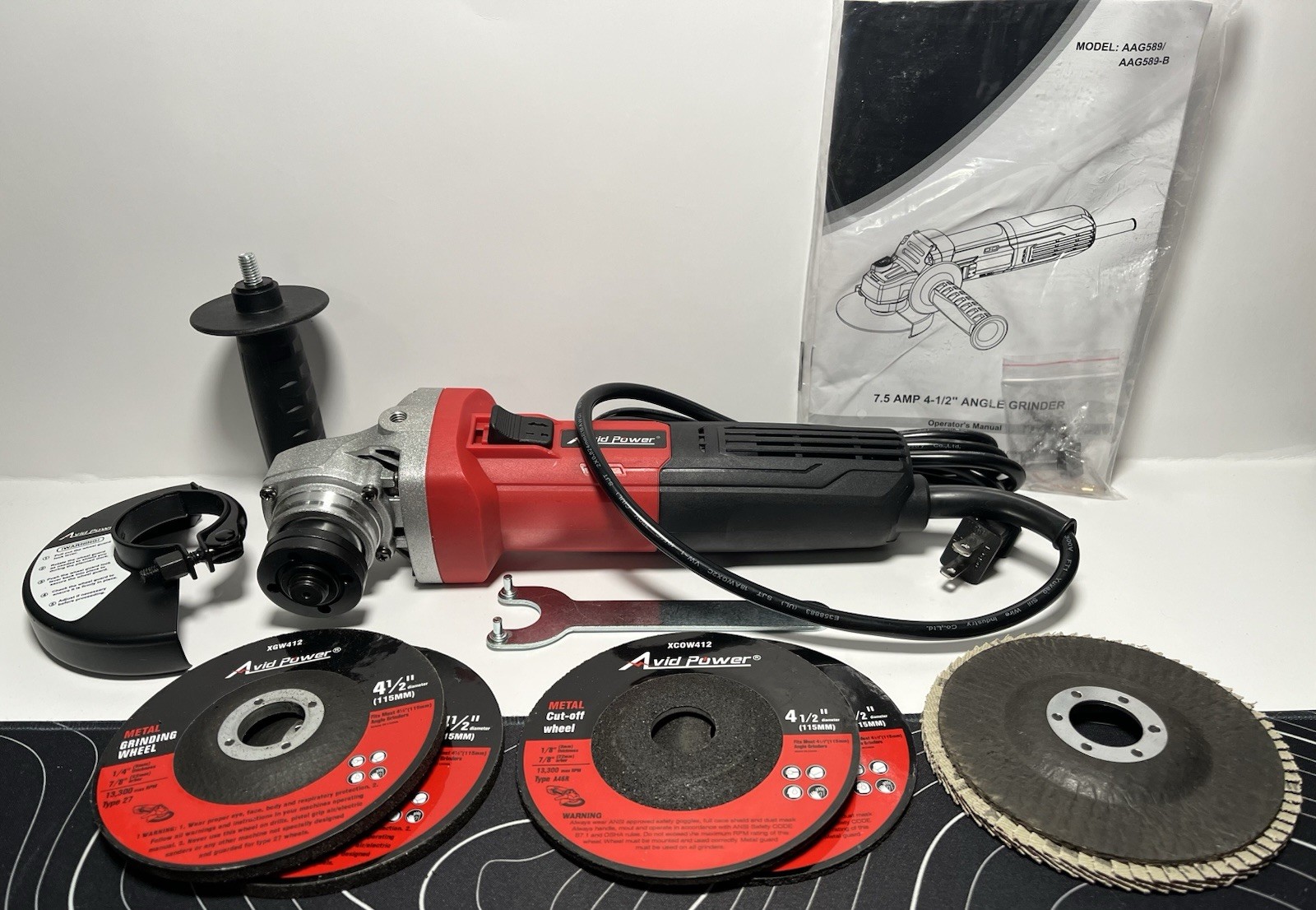 AVID POWER Angle Grinder 4-1/2 inch Electric Grinder Tools 750W 7.5 Amp AVID POWER Angle Grinder 4-1/2 inch Electric Grinder Tools 750W 7.5 Amp