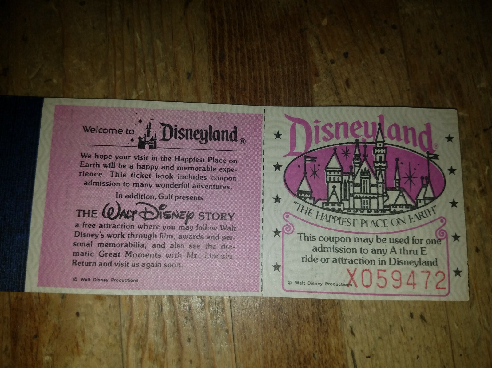 1978 Disneyland courtesy guest ticket coupon book booklet original Disney 1970\'s