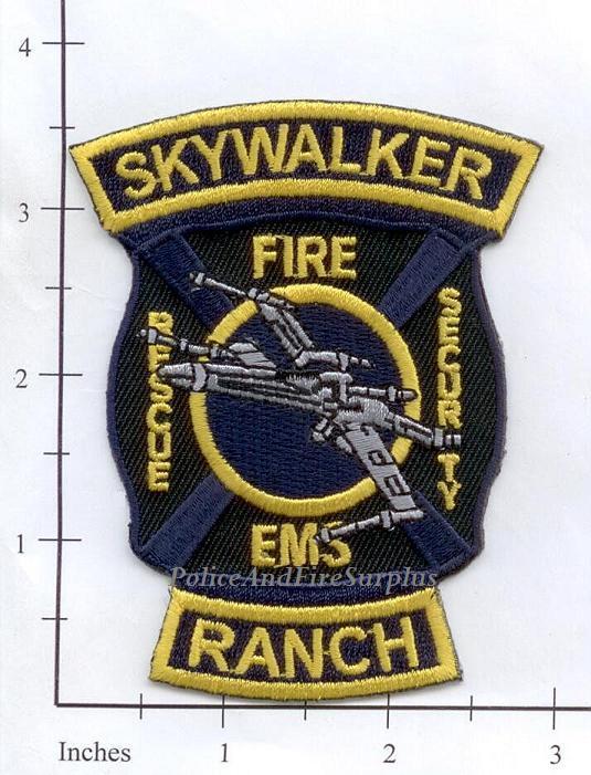 California - Skywalker Ranch CA Fire Rescue EMS Fire Dept Patch Star Wars v3