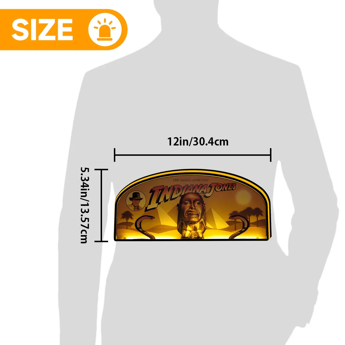 Indiana Jones Pinball Topper LED Sign 3D Printed Lightbox for Pinball Machine--