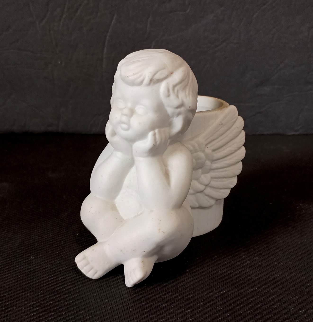 VTG Angel Cherub Cupid Votive Candleholder Planter Renaissance Baroque Rococo