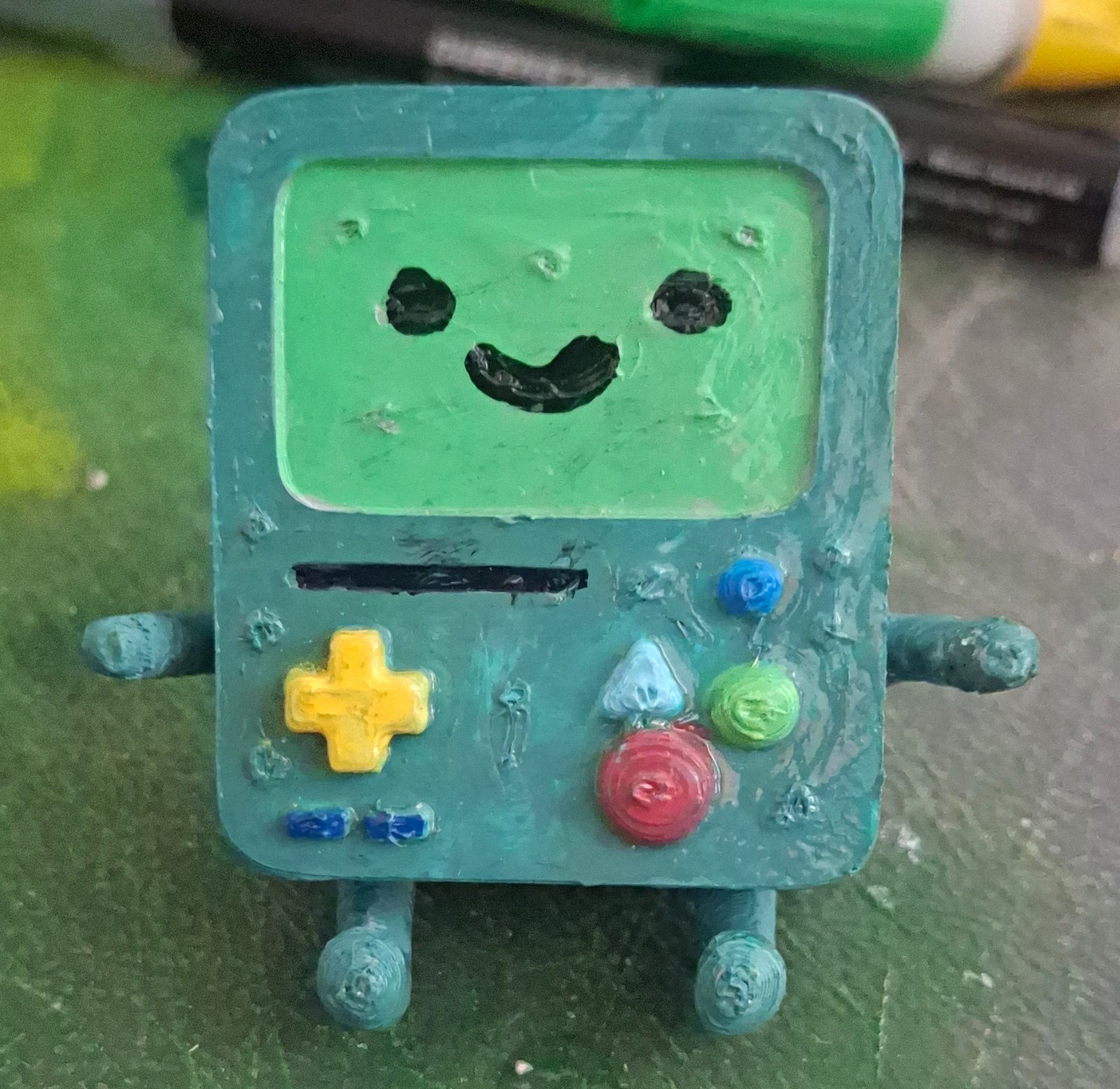 Adventure Time Bouncing BMO 3d printed Hand-Painted Custom clicker toy Adventure Time Bouncing BMO 3d printed Hand-Painted Custom clicker toy