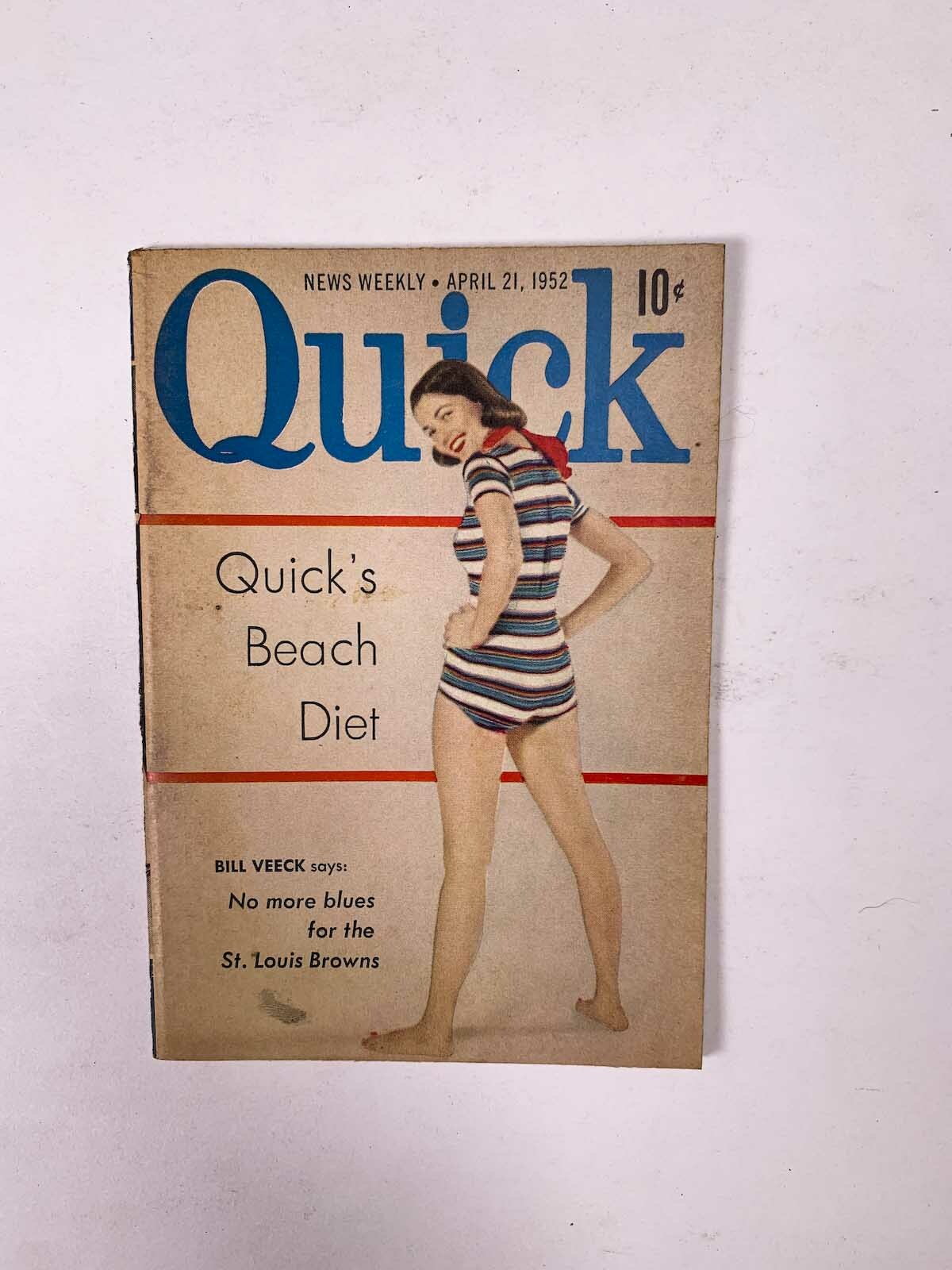 Quick News Weekly April 21 1952 Quick\'s Beach Diet Bill Veek St Louis Browns