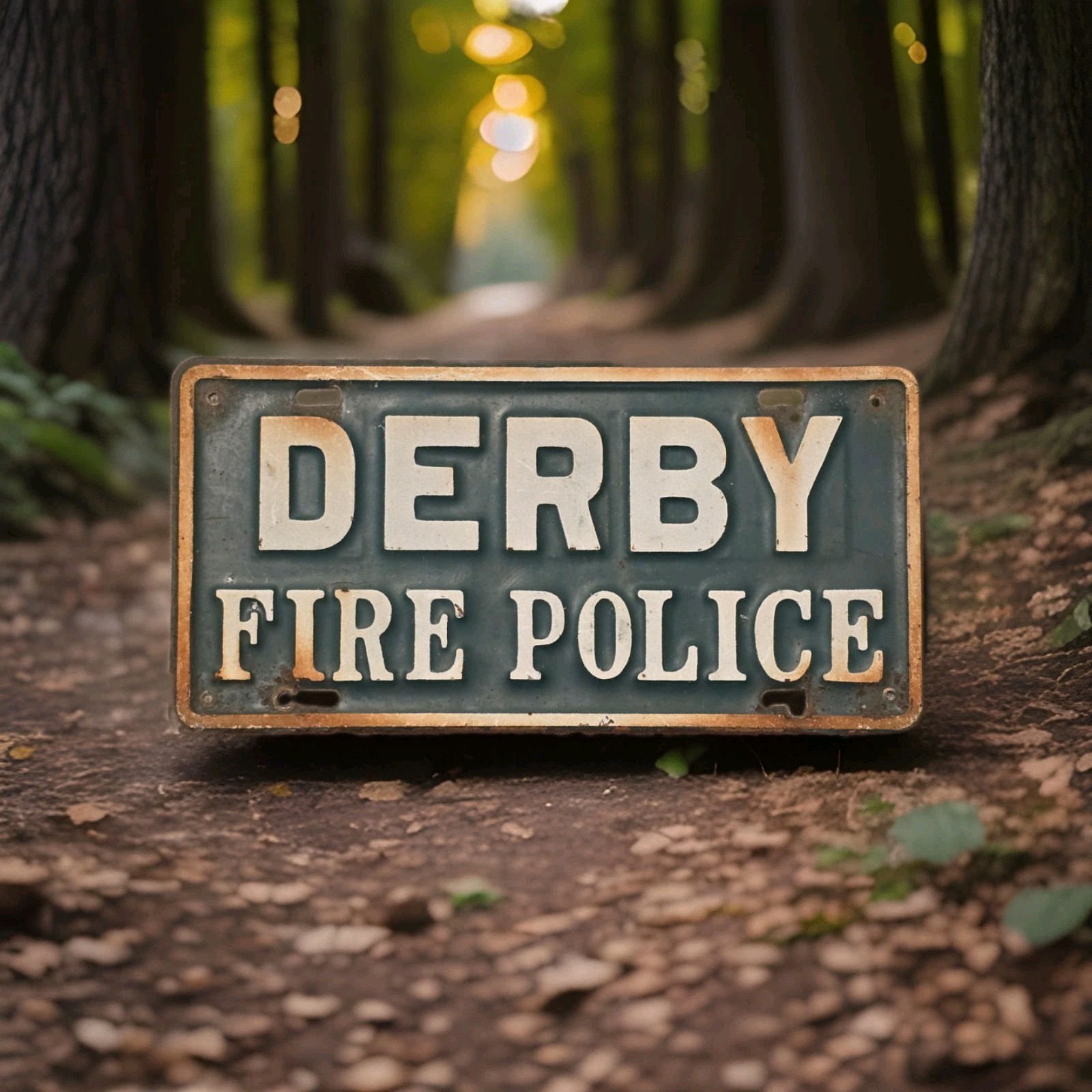 Antique Derby Fire Police License Plate - New Hampshire Antique Derby Fire Police License Plate - New Hampshire