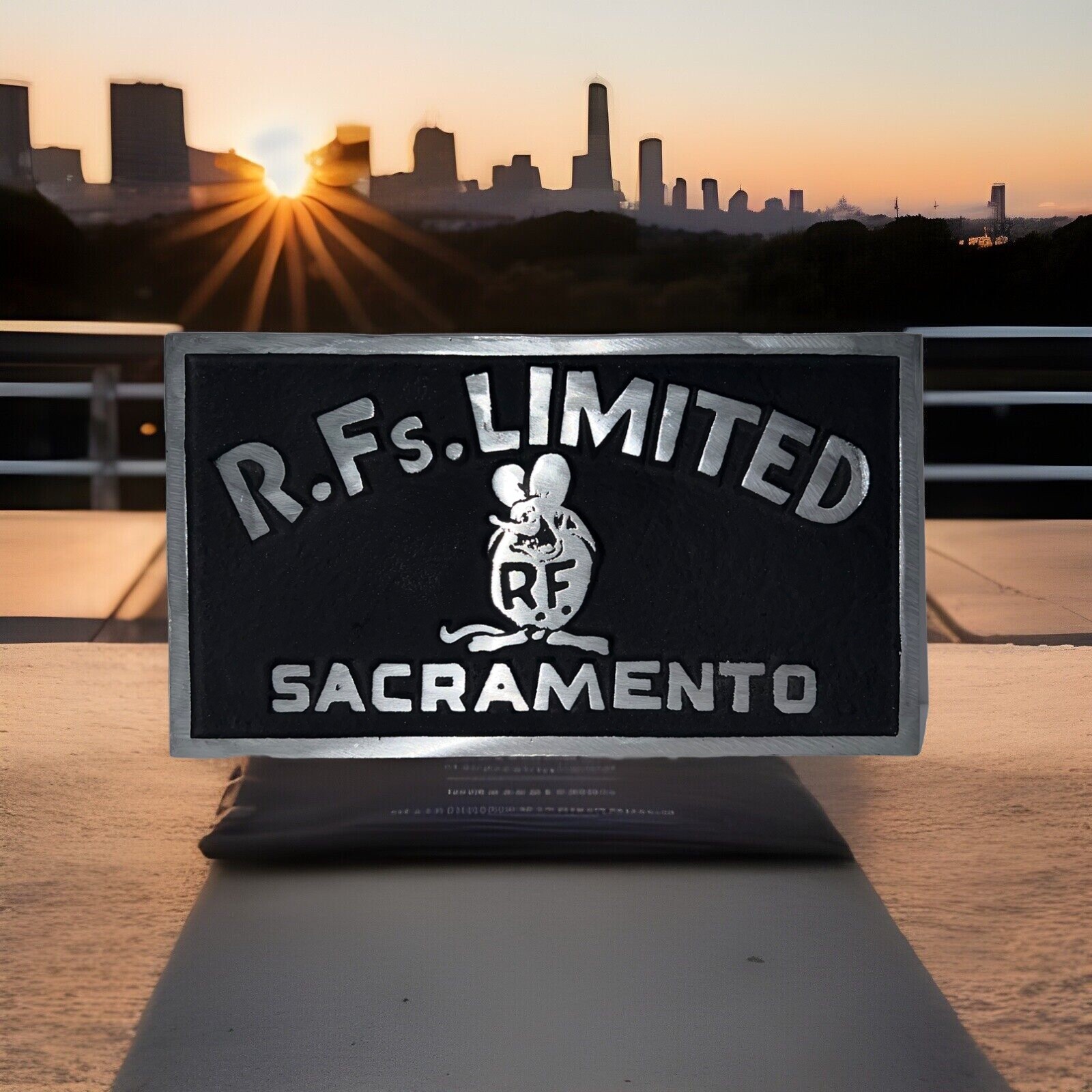 Vintage Cast Aluminum R.Fs. LIMITED SACRAMENTO RARE Car Club Plaque Collectable