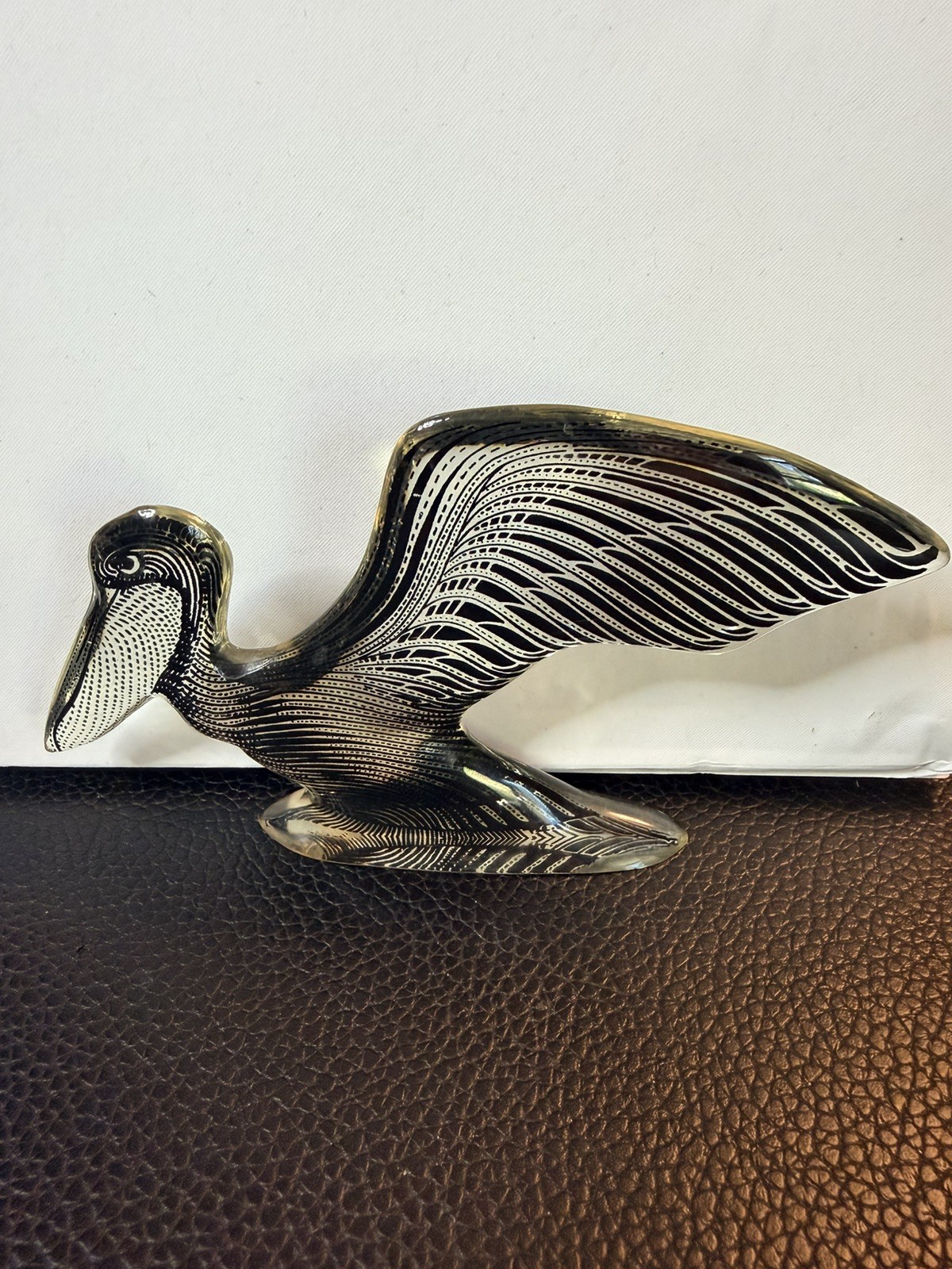 MCM ABRAHAM PALATNIK SMALL LUCITE PELICAN FIGURE