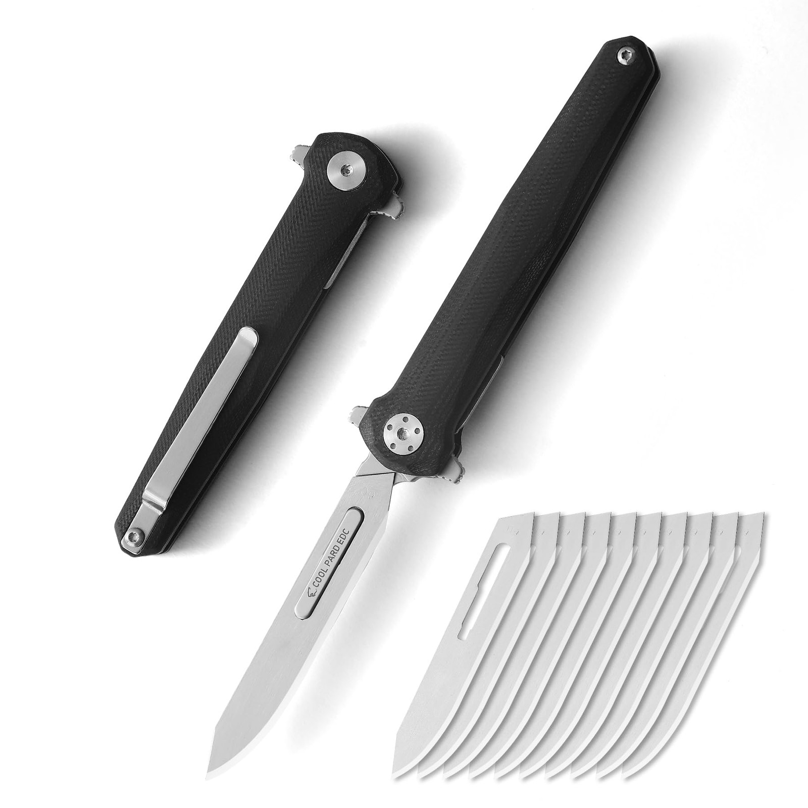 Folding Scalpel Knife，Scalpel Pocket Knife with 10Pcs #60 Replaceable Razor Blad