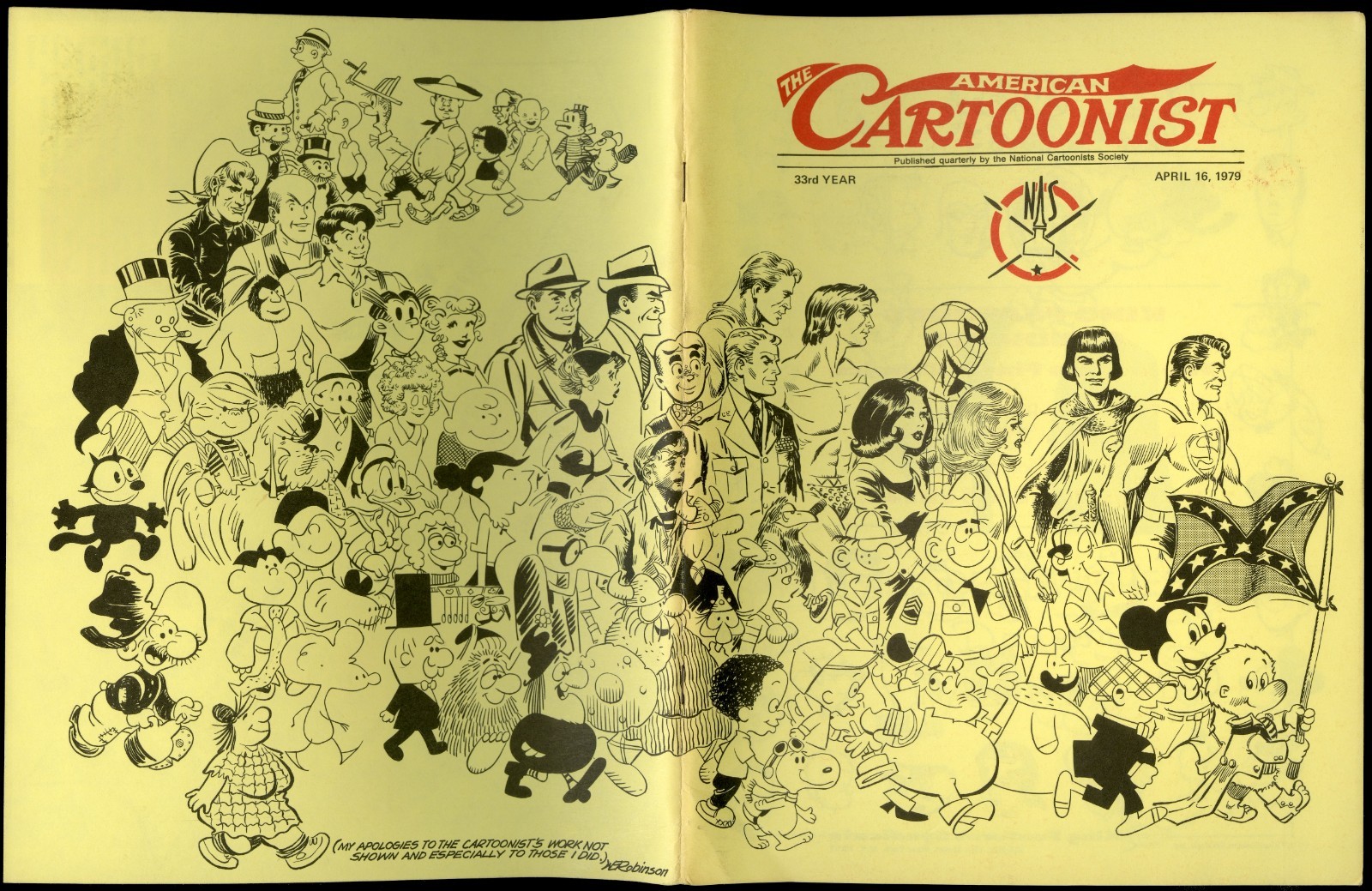 APRIL 16 1979 THE AMERICAN CARTOONIST MAGAZINE, SPIDER-MAN, SUPERMAN, SNOOPY