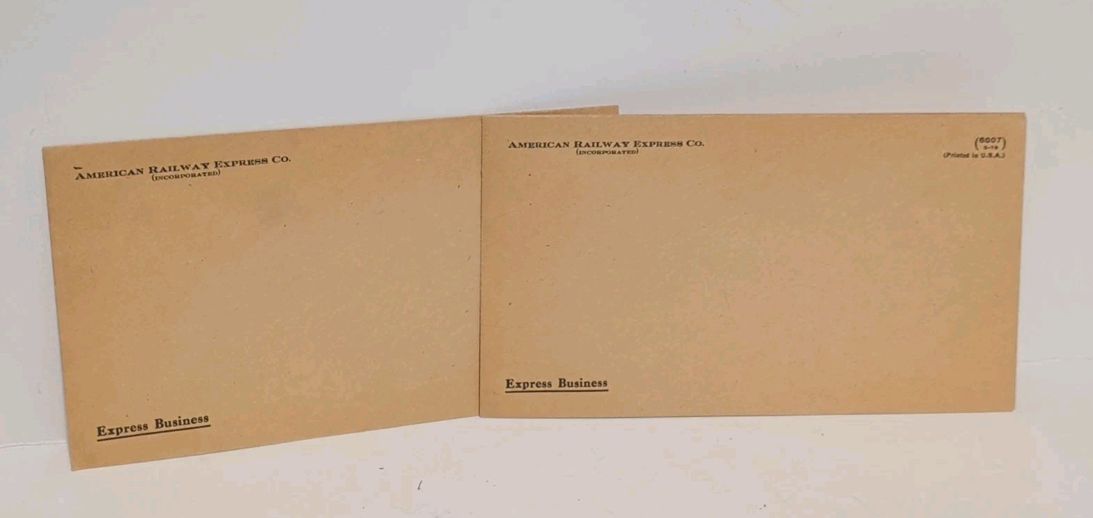 1919 REA Railway Express Agency - railroad Set of 2 correspondence envelopes 1919 REA Railway Express Agency - railroad Set of 2 correspondence envelopes