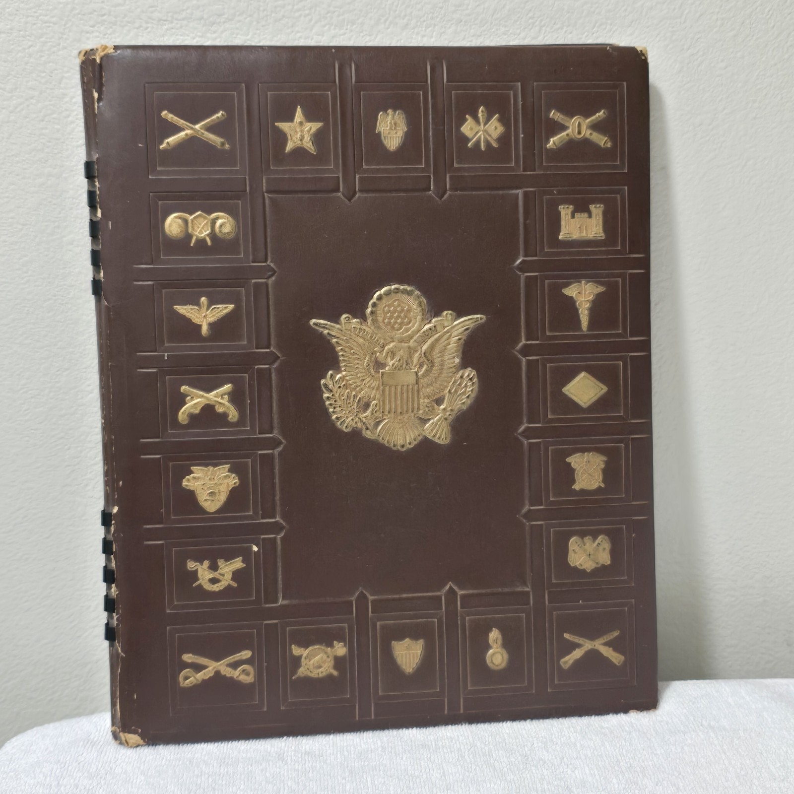 VTG WWII US Army Photo Album Scrapbook Blank Black Pages Leatherette Cover 1940s VTG WWII US Army Photo Album Scrapbook Blank Black Pages Leatherette Cover 1940s