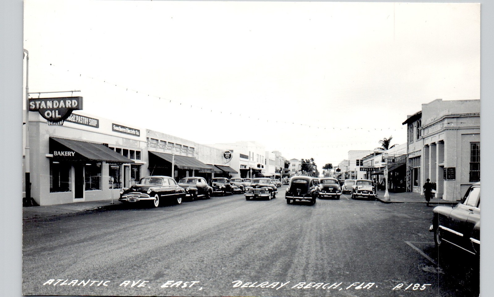 ATLANTIC AVENUE delray beach fl c1940 postcard florida real photo rppc street