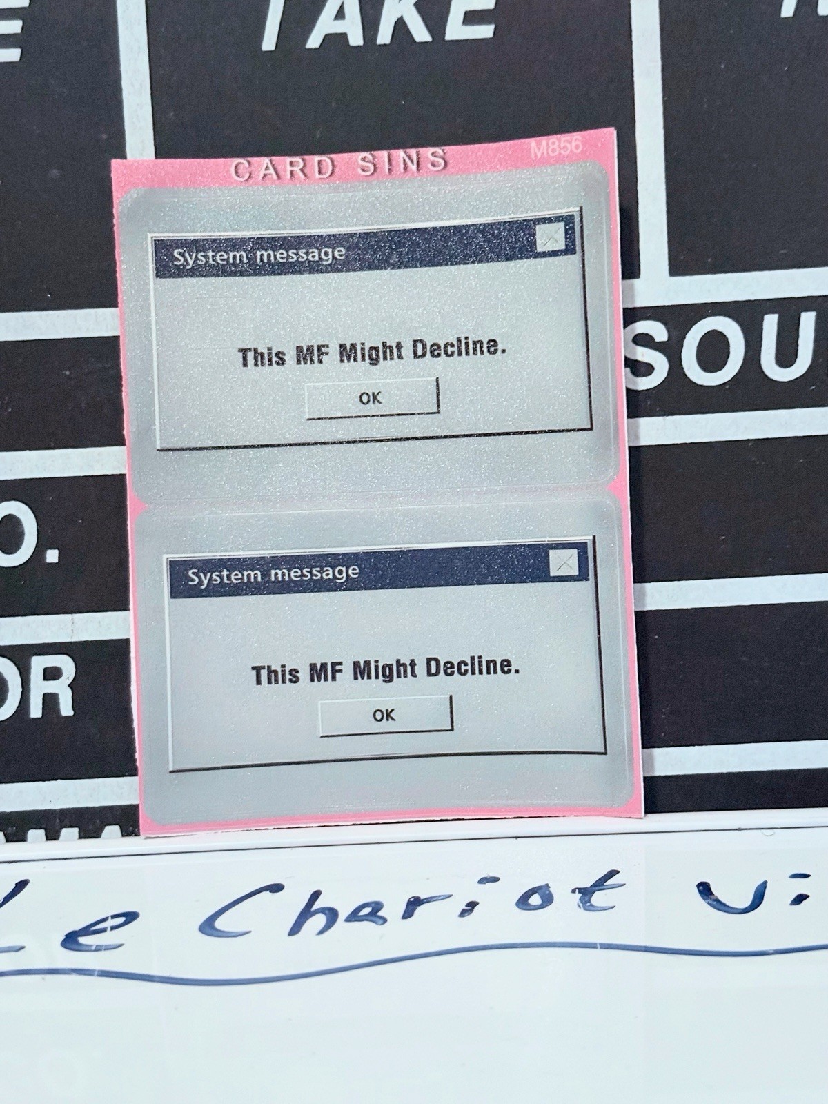 Funny Credit Card Sticker - (This Mf Might Decline) for Your Credit Debit New 1p