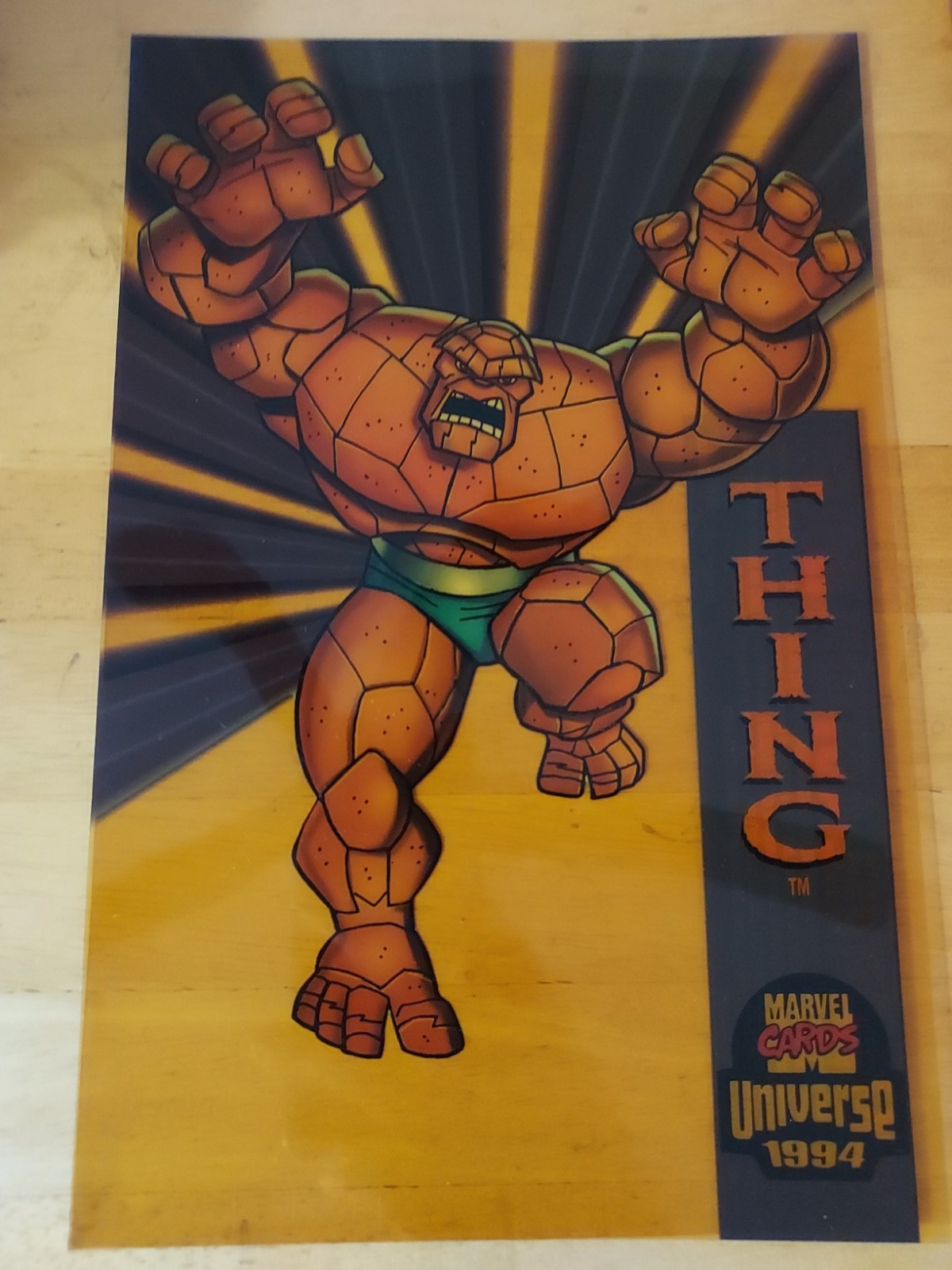 Thing - 1994 Fleer Marvel Universe PROMO. Jumbo Card NM 6 1/2 X 10