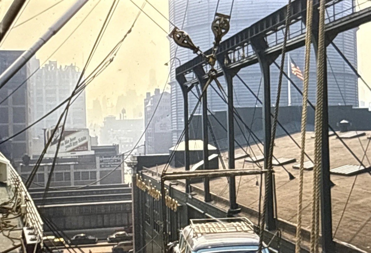 Orig C1950’s Slide New York City NYC Skyline Industrial Rooftop Schlitz A26