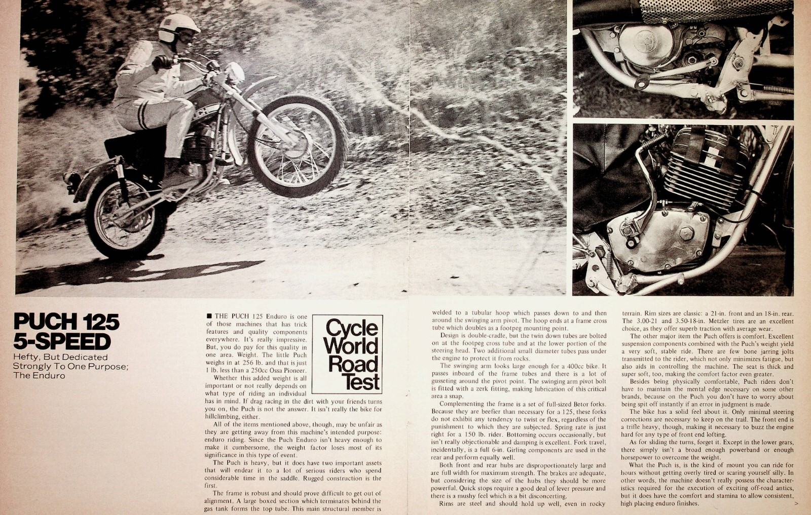 1972 Puch 125 Motorcycle - 4-Page Vintage Road Test Article