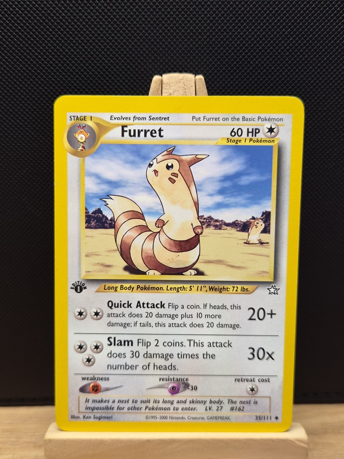 Pokemon TCG 2000 WOTC 1st Edition Neo Genesis Furret 35/111 - Excellent