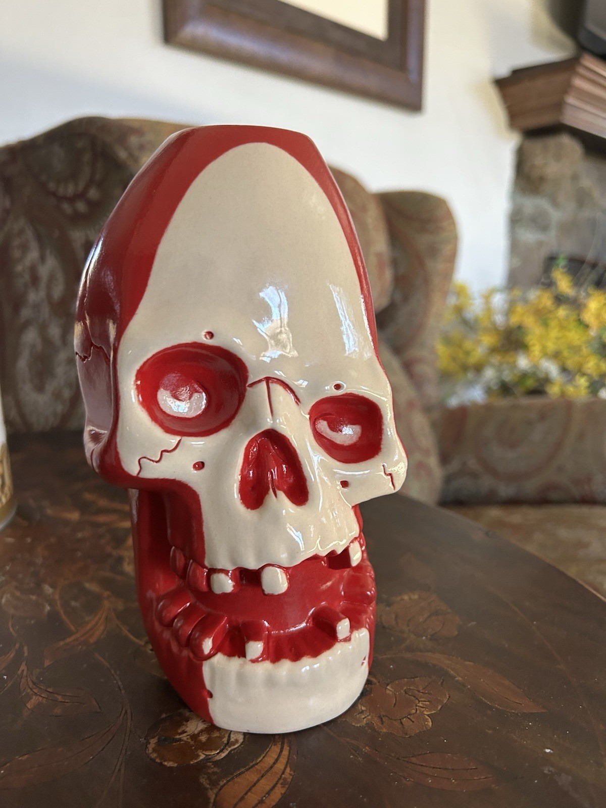 Munktiki Tiki Mug Mutant Skull Handmade Crimson Tide Edition Munktiki Tiki Mug Mutant Skull Handmade Crimson Tide Edition