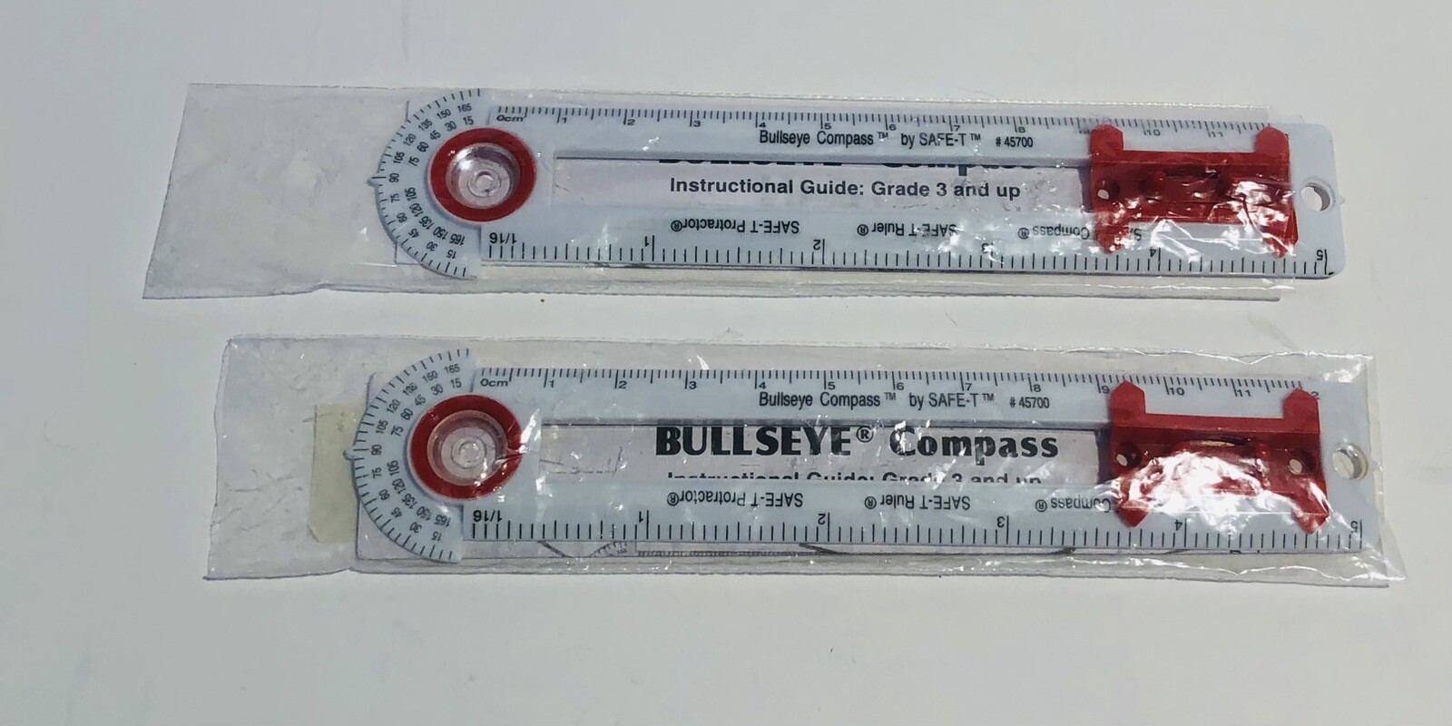 2 Bullseye Compass 4 In 1 Drawing Tool Compass Ruler Inch Centimeters Protractor