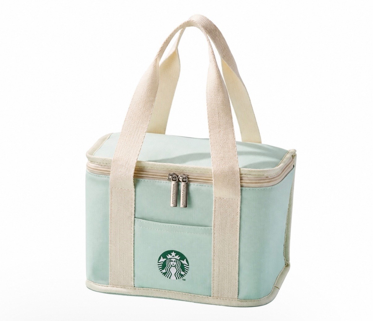 Starbucks Mint Green Insulated Tote Bag Lunch Cooler Canvas Handbag